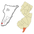 Cape May County New Jersey Incorporated and Unincorporated areas North Cape May Highlighted