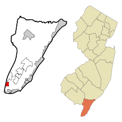 Cape May County New Jersey Incorporated and Unincorporated areas North Cape May Highlighted.svg