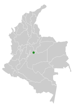 Distribución geográfica del tororoí de Cundinamarca.