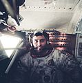 Harrison Schmitt inside LM on surface, Apollo 17
