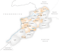 Karte Gemeinden des Bezirks Franches-Montagnes 2008