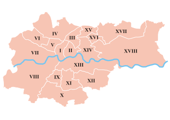 Mapa de distritos de Cracovia