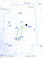 Lyra constellation map