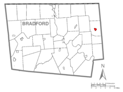 Map of Le Raysville, Bradford County, Pennsylvania Highlighted.png