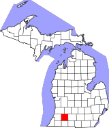 Map of Michigan highlighting Kalamazoo County.svg