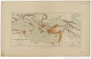 Archivo:Mapa de la extensión del cristianismo hacia el año 180