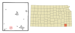 Montgomery County Kansas Incorporated and Unincorporated areas Tyro Highlighted.svg