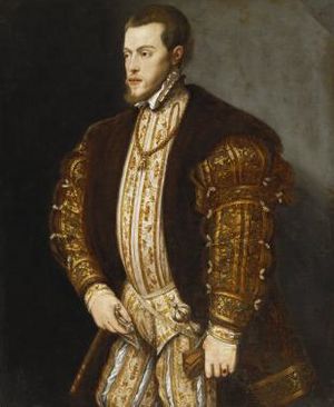 Archivo:Portrait of King Philip II of Spain, in Gold-Embroidered Costume with Order of the Golden Fleece