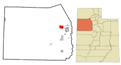 Tooele County Utah incorporated and unincorporated areas Grantsville highlighted.svg