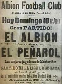 Archivo:Afiche de 1900 de un Partico entre Albión y CURCC ( con su apodo geográfico "El Peñarol)