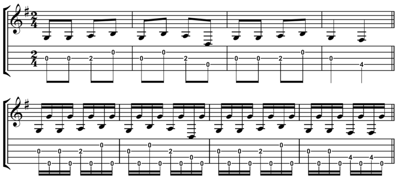 Banjo drone in Yankee Doodle
