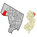 Bergen County New Jersey Incorporated and Unincorporated areas Franklin Lakes Highlighted