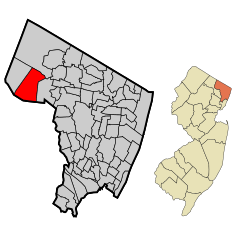 Bergen County New Jersey Incorporated and Unincorporated areas Franklin Lakes Highlighted.svg