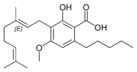 Estructura química del ácido cannabigerólico A monometil éter.