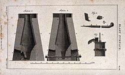 Archivo:Chemistry; plan and section of a blast furnace. Engraving by Wellcome V0024498