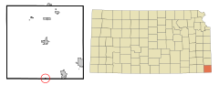 Cherokee County Kansas Incorporated and Unincorporated areas Treece Highlighted.svg