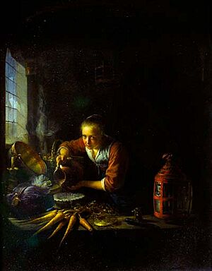Archivo:Dou, Gerard - La Cuisinière Hollandaise - 17th century