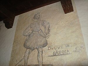 Archivo:Duque de Saboya, pintura mural, Albocàsser, Castellón