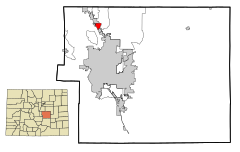 El Paso County Colorado Incorporated and Unincorporated areas Gleneagle Highlighted.svg