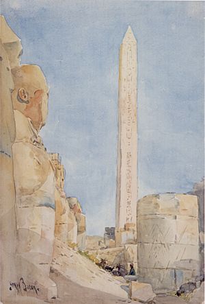 Archivo:Henry A. Bacon - 'Obelisk--Karnak in 1900', watercolor over graphite by Henry A. Bacon, 1900