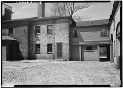 Historic American Buildings Survey, Laurence E. Tilley, Photographer May, 1958 REAR COURTYARD SHOWING REAR WING OF HOUSE. - Edward Carrington House, 66 Williams Street, Providence, HABS RI,4-PROV,25-8