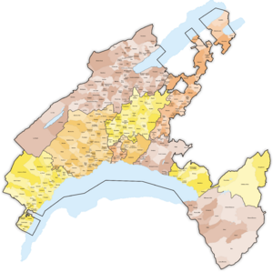 Archivo:Karte Gemeinden des Kantons Waadt farbig 2014