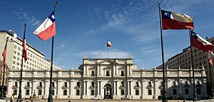 Archivo:La Moneda vista desde Plaza de la Constitución