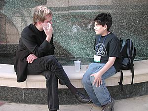 Archivo:Lawrence Lessig and Aaron Swartz