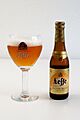 Leffe blonde verre et bouteille