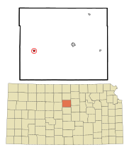 Lincoln County Kansas Incorporated and Unincorporated areas Sylvan Grove Highlighted.svg