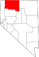 Mapa de Nevada con la ubicación del condado de Humboldt