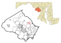 Montgomery County Maryland Incorporated and Unincorporated areas Brookeville Highlighted