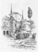Palacio Arzobispal de Alcalá de Henares (Mariano Pedrero 1913) Jardín de la Vicaría