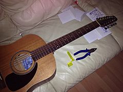 Seagull S12 12-string guitar re-stringing (2014-01-12 17.50.55 by Tim Walker)