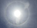 Sol Rodeado Por Un Halo Solar En Bogota D.C - Colombia