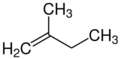 Structural formula of 2-methyl-1-butene