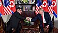 Trump and Kim shaking hands in the summit room