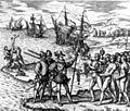 Columbus landing on Hispaniola adj