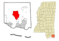 Jackson County Mississippi Incorporated and Unincorporated areas Vancleave Highlighted