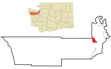 Jefferson County Washington Incorporated and Unincorporated areas Quilcene Highlighted.svg