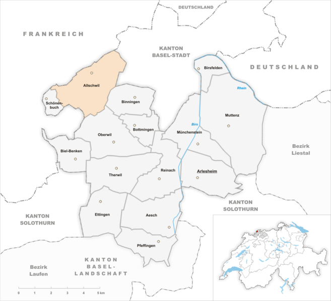 Karte Gemeinde Allschwil 2007