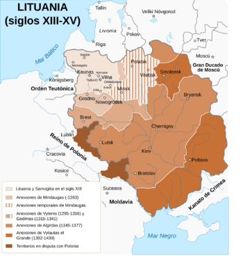 Archivo:Lithuanian state in 13-15th centuries-es