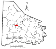 Map of Wolfdale, Washington County, Pennsylvania Highlighted.png