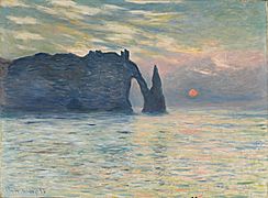 Monet - Sonnenaufgang bei Etretat