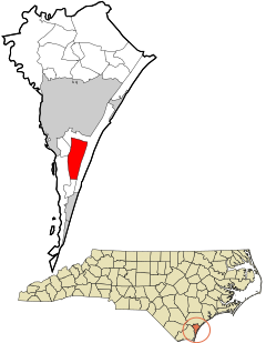 New Hanover County North Carolina incorporated and unincorporated areas Myrtle Grove highlighted.svg