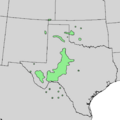 Quercus mohriana range map 1