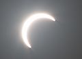 Solar eclipse 2020 captured with a Pentax SMC 400mm f5.6 with a ten stop ND filter on (50027888088) (cropped)