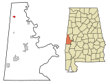 Sumter County Alabama Incorporated and Unincorporated areas Geiger Highlighted.svg