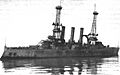 USS New Jersey (BB-16) listing after aireal bombing attack