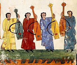 Archivo:Violas de arco en un manuscrito del año 900 - 950